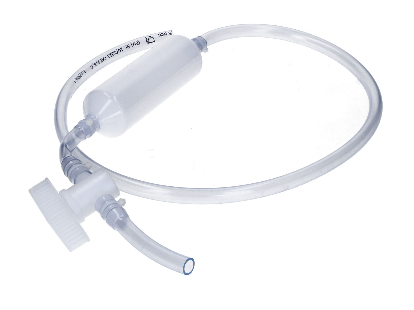 Pompă manuală Hünersdorff cu furtun transparent 1450mm și robinet de închidere universal