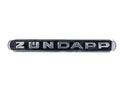 Emblemă adezivă neagră / cromată 130 x 16,5 mm din aluminiu, alungită pentru Zündapp KS 50, KS 80, SX 80, R 50 și alte modele