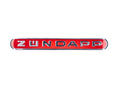 Autocolant rezervor argintiu și roșu 130x15mm aluminiu pentru Zündapp KS 50, KS 80, SX 80 și alte modele