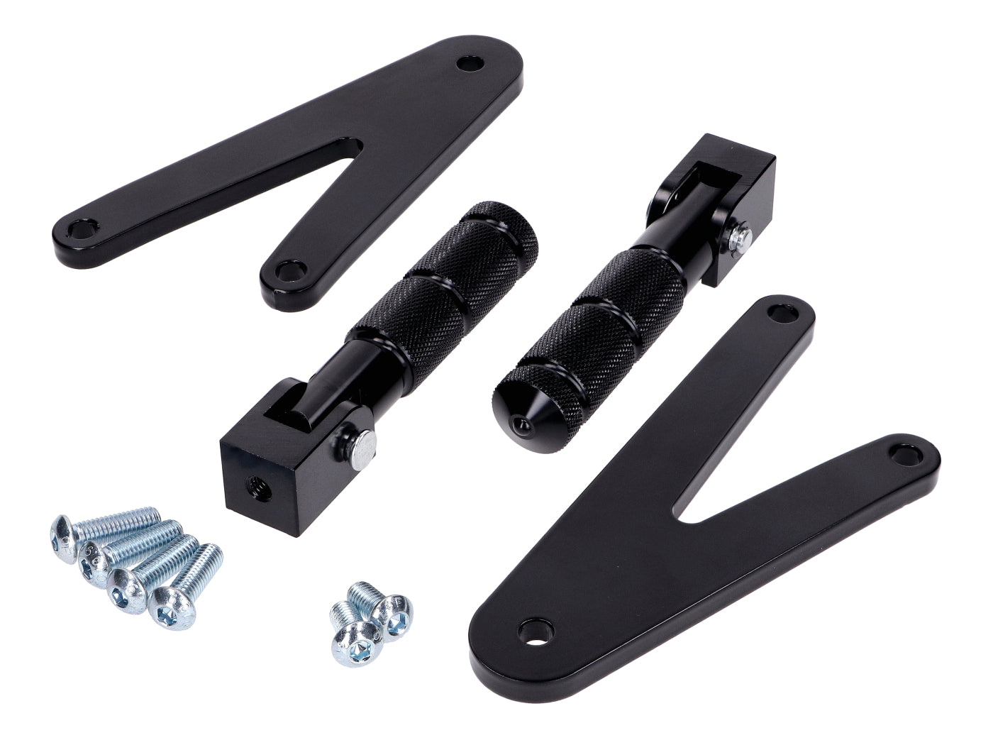 Set scări pasager CNC 101 Octane negru cu suport pentru Beta RR 50, RR 125