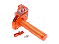 Mâner de accelerație 101 Octane cu cursă scurtă CNC portocaliu pentru ghidon de 22mm universal