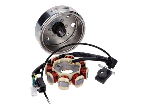 Alternator Stator cu Volant China 4 timpi GY6 Euro4 45Km/h pentru AGM, LuXXon, Nova Motors, Alpha Motors și alte modele