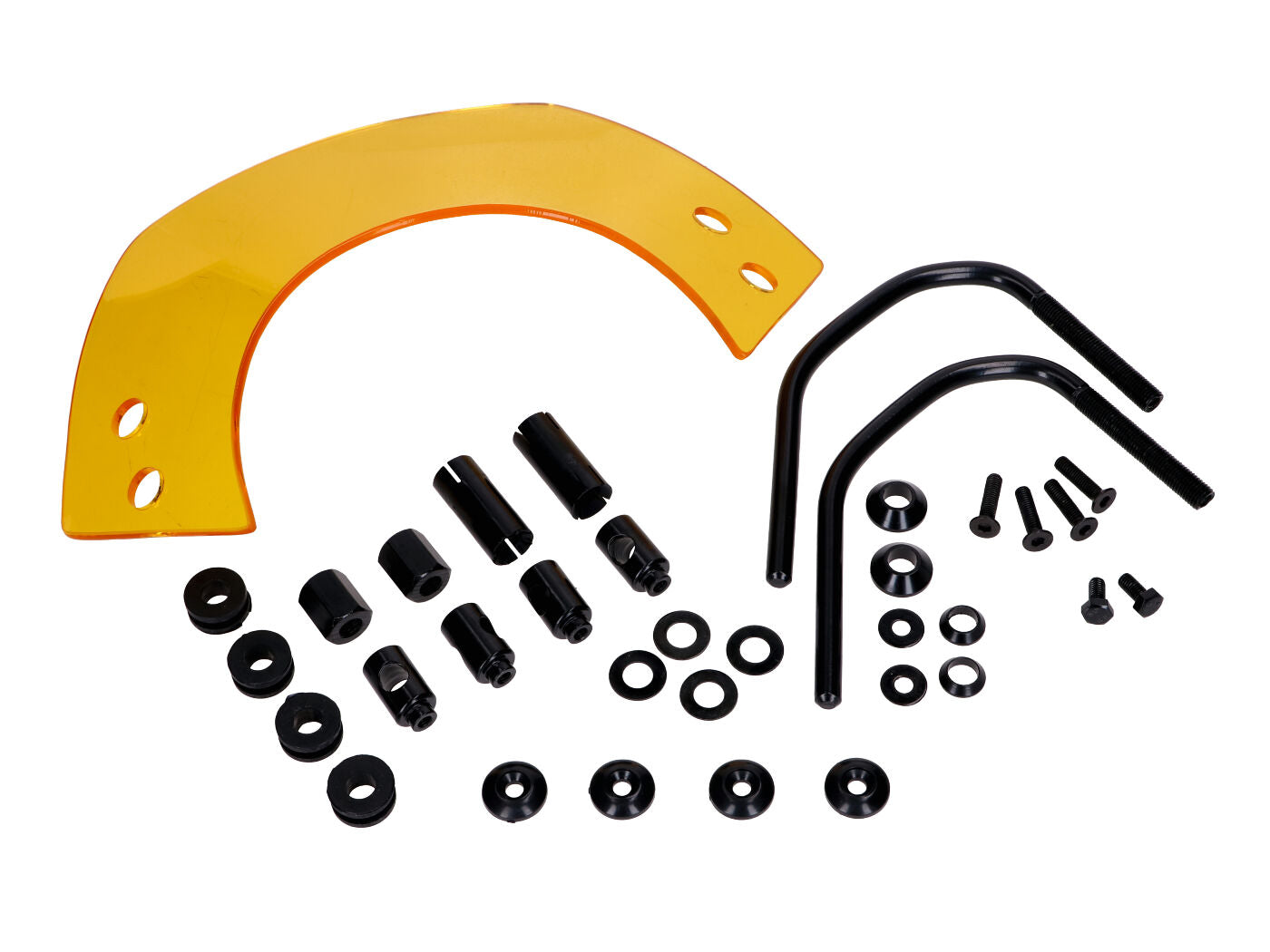 Parbriz 101 Octane scurt galben fumuriu cu suport pentru Vespa Primavera 50, 125, 150