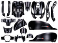 Kit carenaj negru mat 16 piese pentru SYM Fiddle III 50, 125, 200 ie 4T 2014-2020
