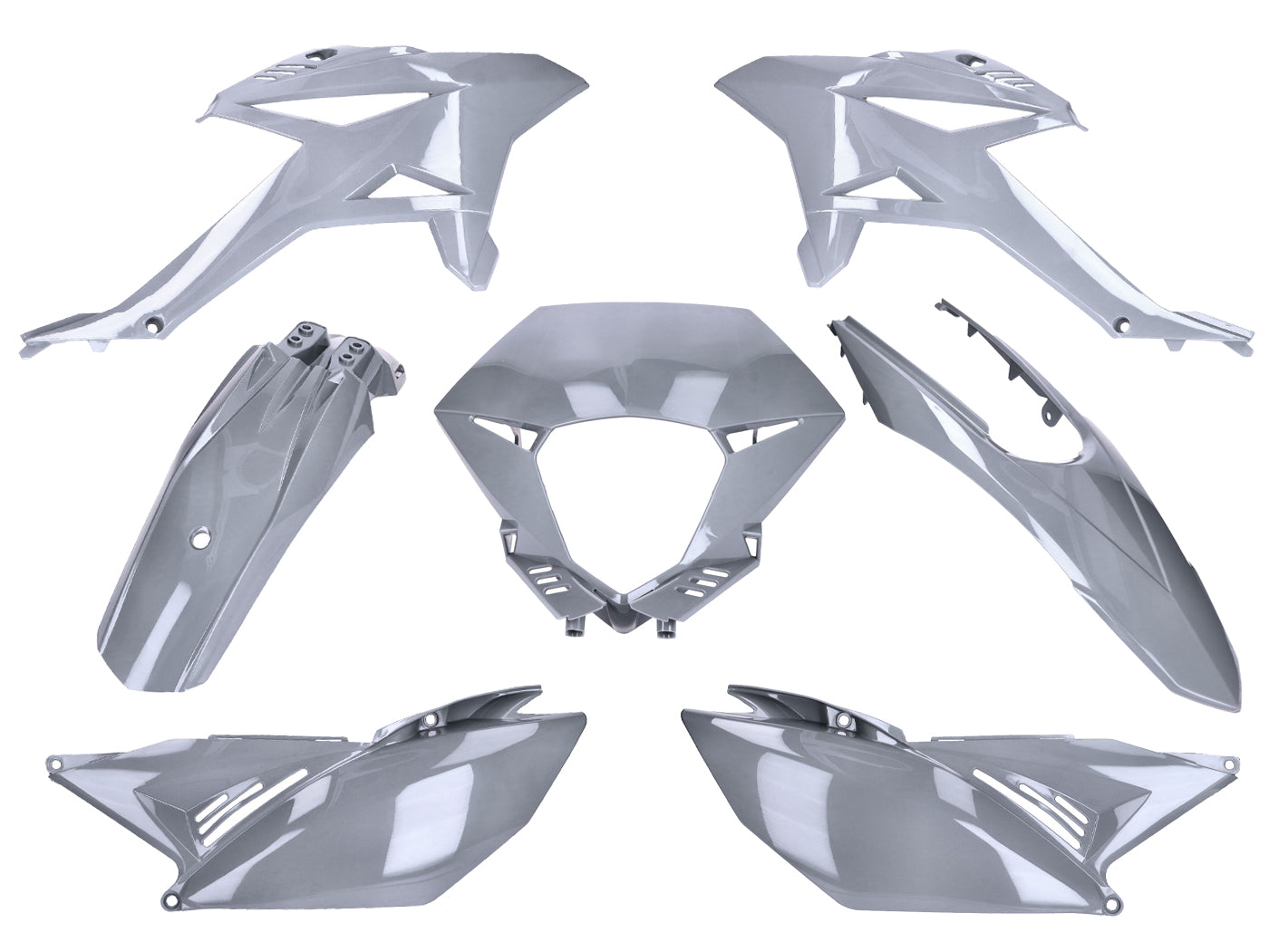Kit carenaj gri 7 piese pentru Beta RR 50 Enduro, RR 50 Motard și alte modele 2012-
