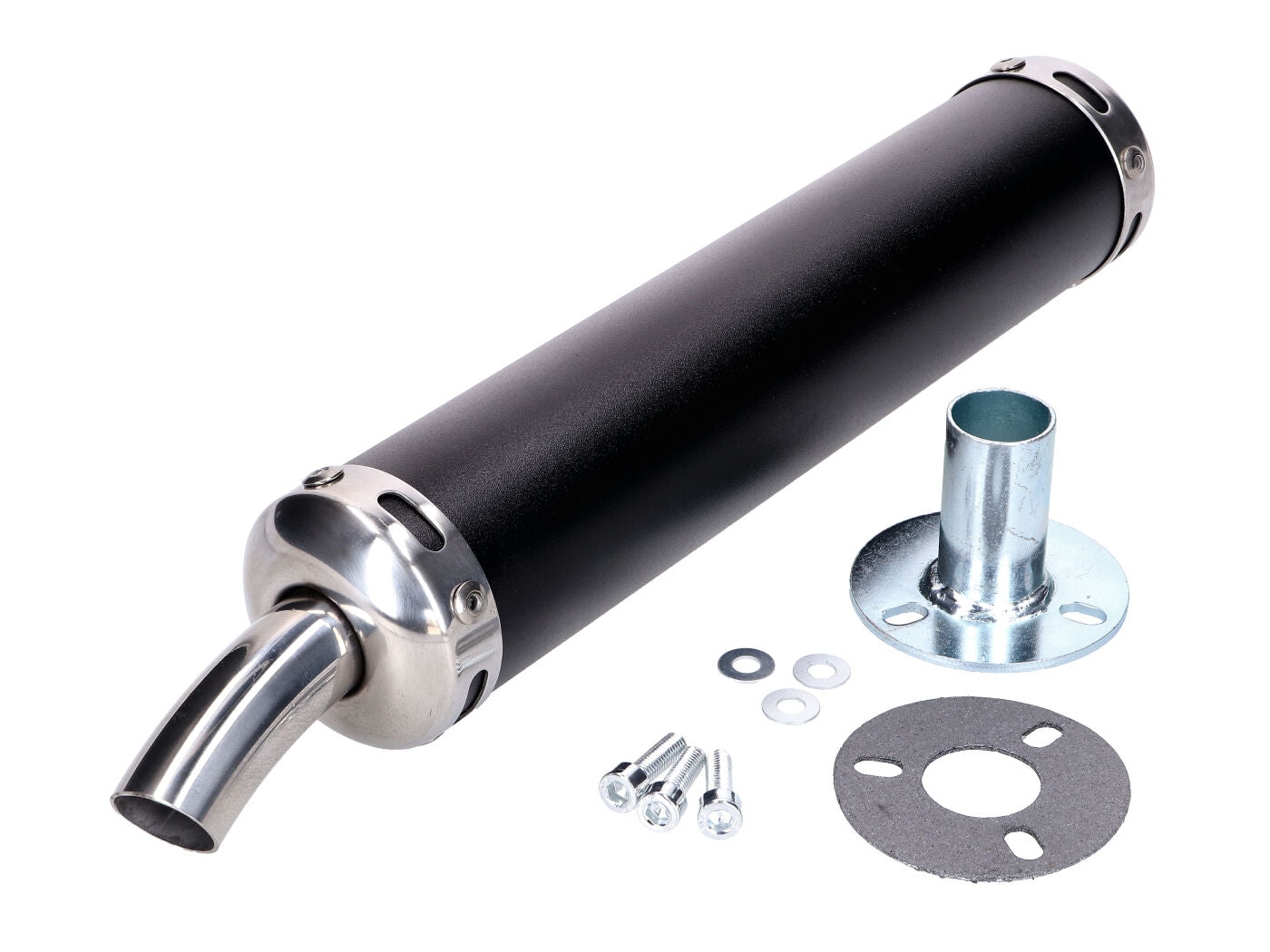Tobă spate Motegra neagră cu garnitură pentru Simson S51, S53, S70, S83