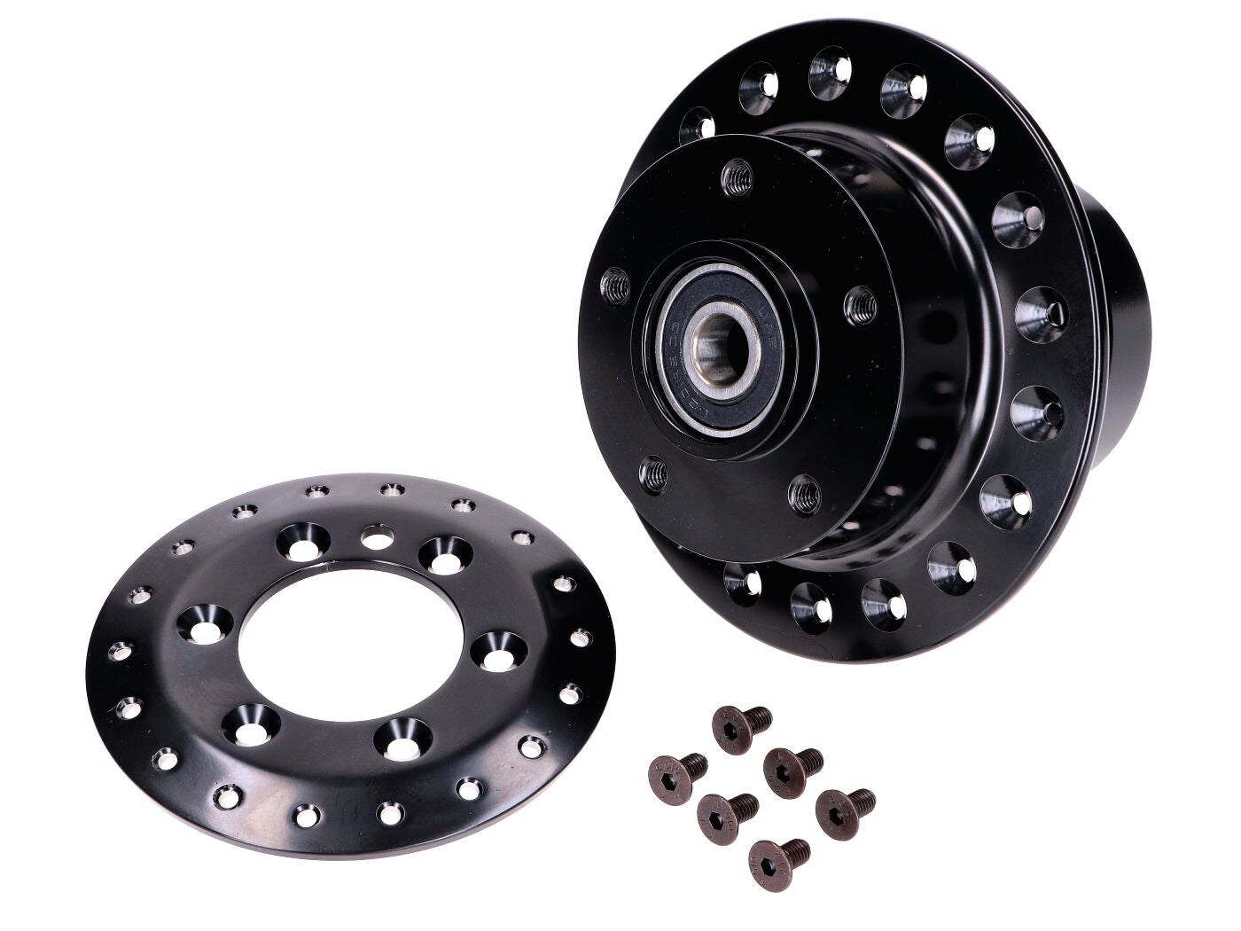 Butuc roată față frână disc Schmitt negru pentru Simson S50, S51, S51 Enduro, S53, S70, S70 Enduro, S83