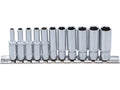 Set chei tubulare lungi BGS Technic 11 piese metric 1/4 inch 4-13mm universal