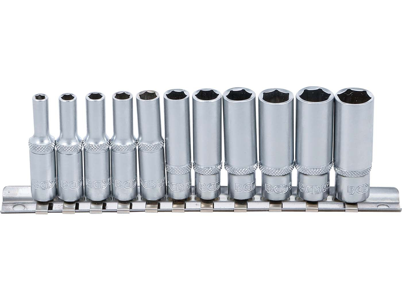 Set chei tubulare lungi BGS Technic 11 piese metric 1/4 inch 4-13mm universal