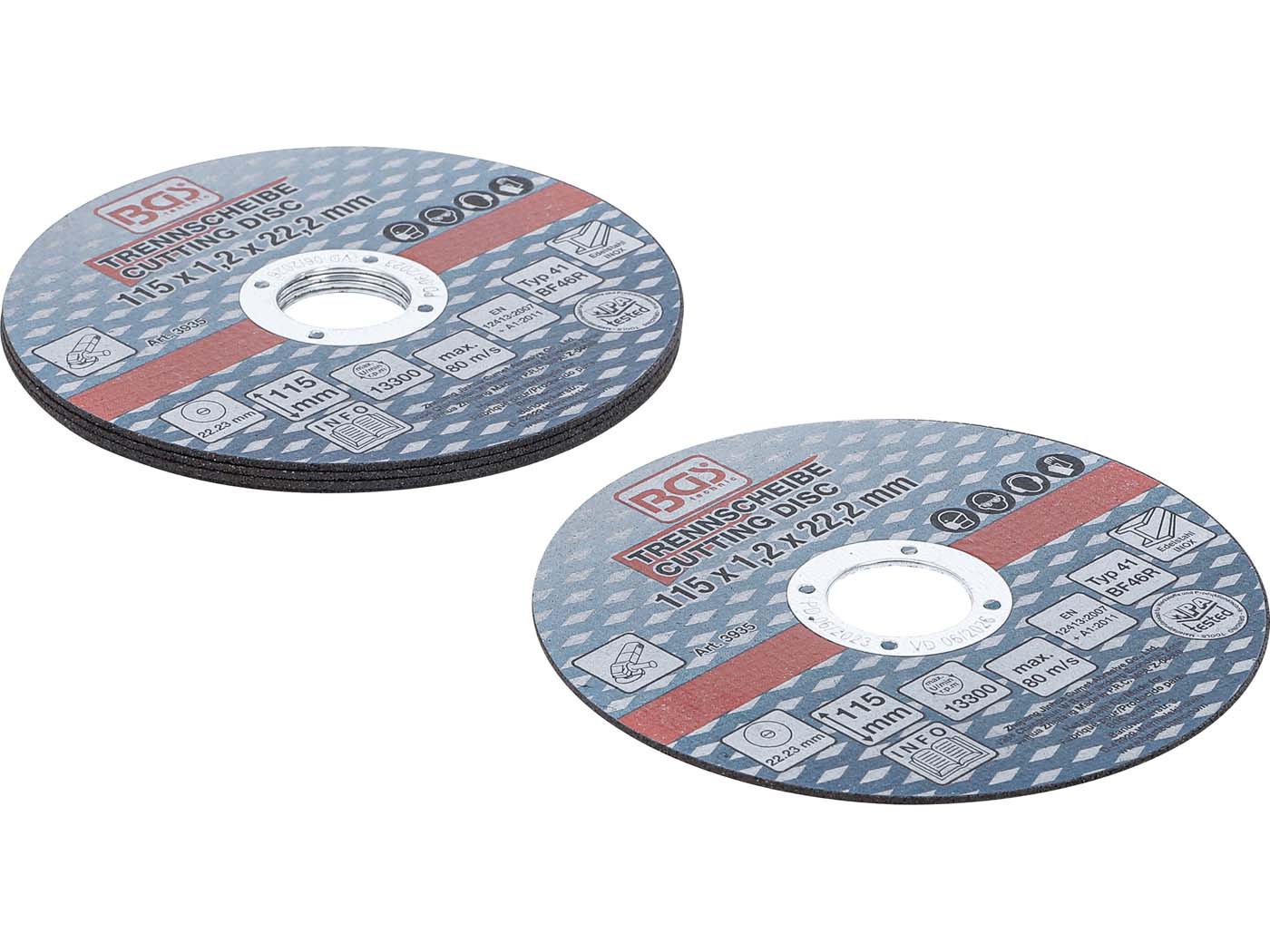 Set Discuri de Tăiere Metal BGS Technic 115x1mm - 5 Piese, Universal