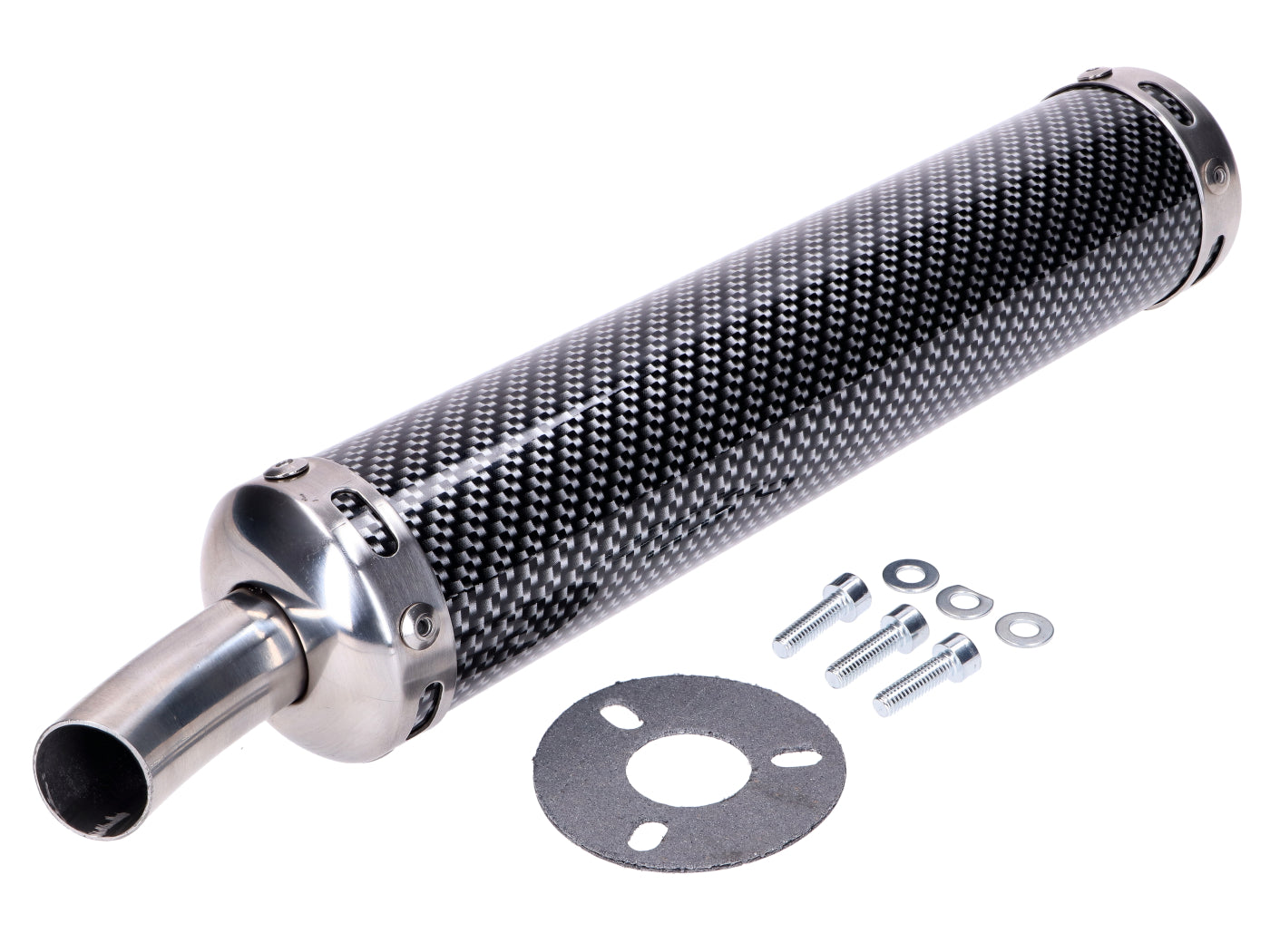 Tobă finală aspect carbon universală pentru motociclete și scutere