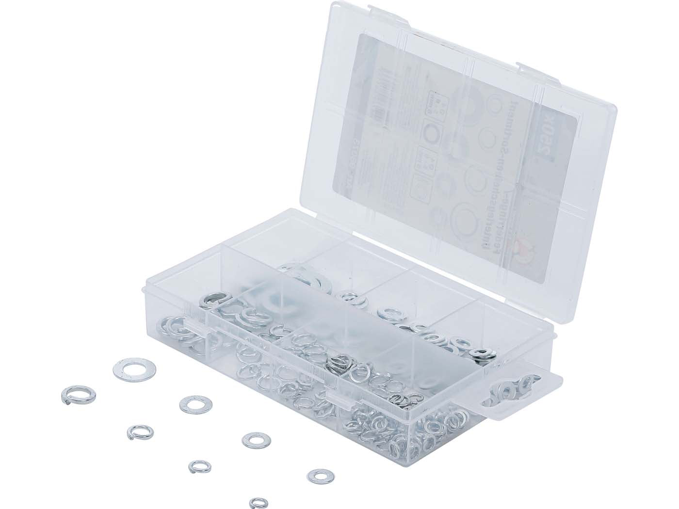 Sortiment șaibe arcuite și plate BGS Technic M4-M8 250 piese universal