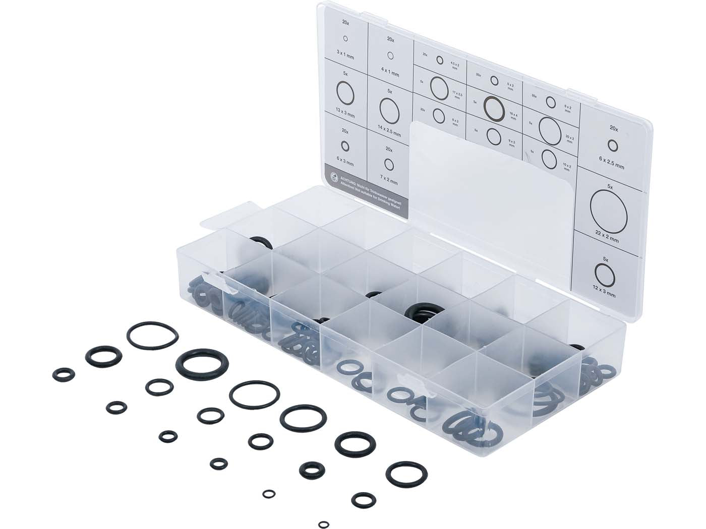 Sortiment Inele O BGS Technic Ø 3-22 mm, 225 piese, universal