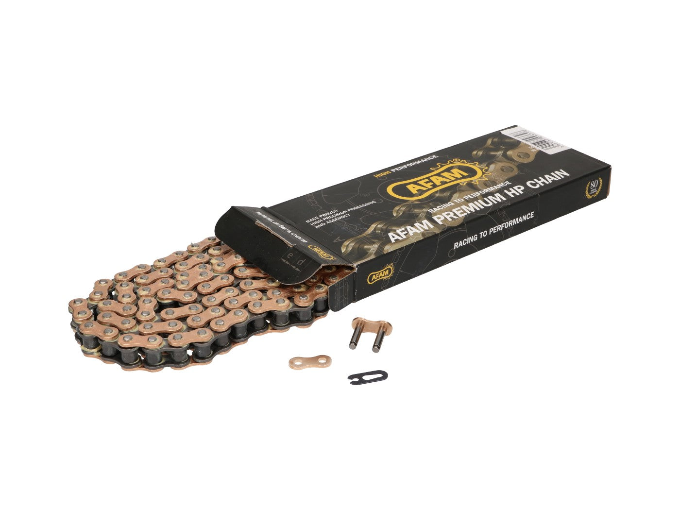 Lanț transmisie AFAM MX-Racing auriu 428 MX-G x 142 pentru Aprilia RX 125 ie 4T 4V