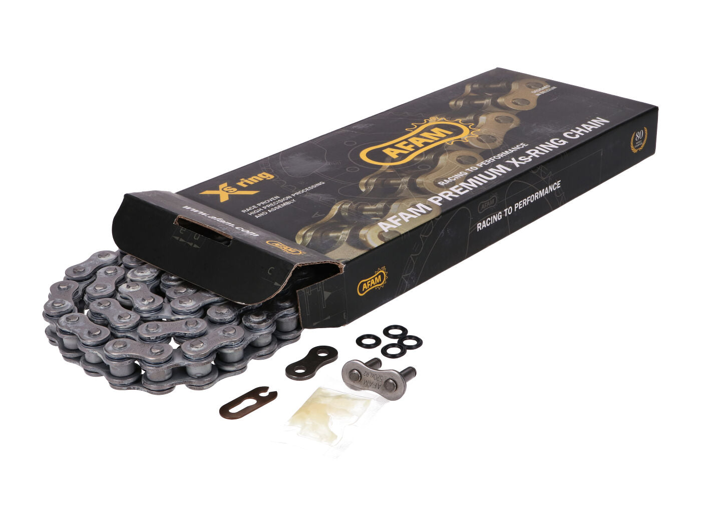 Lanț transmisie AFAM XS-Ring negru 520 XLR2 x 108 pentru Aprilia RS 125 2T, RS Tuono 125 2T și alte modele