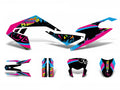 Set autocolante negru-roz-albastru mat pentru Aprilia SX 50, SX 50 Factory, SX 50 Low Seat 2018-2020 Euro4