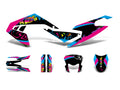 Set decorativ negru-roz-albastru lucios pentru Aprilia RX 50 2018- Euro4