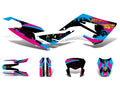 Set decorativ negru-roz-albastru lucios pentru Derbi Senda 50 R X-Treme, SM Limited, SM X-Treme, SM Racing, SM X-Treme Low Seat 2018-