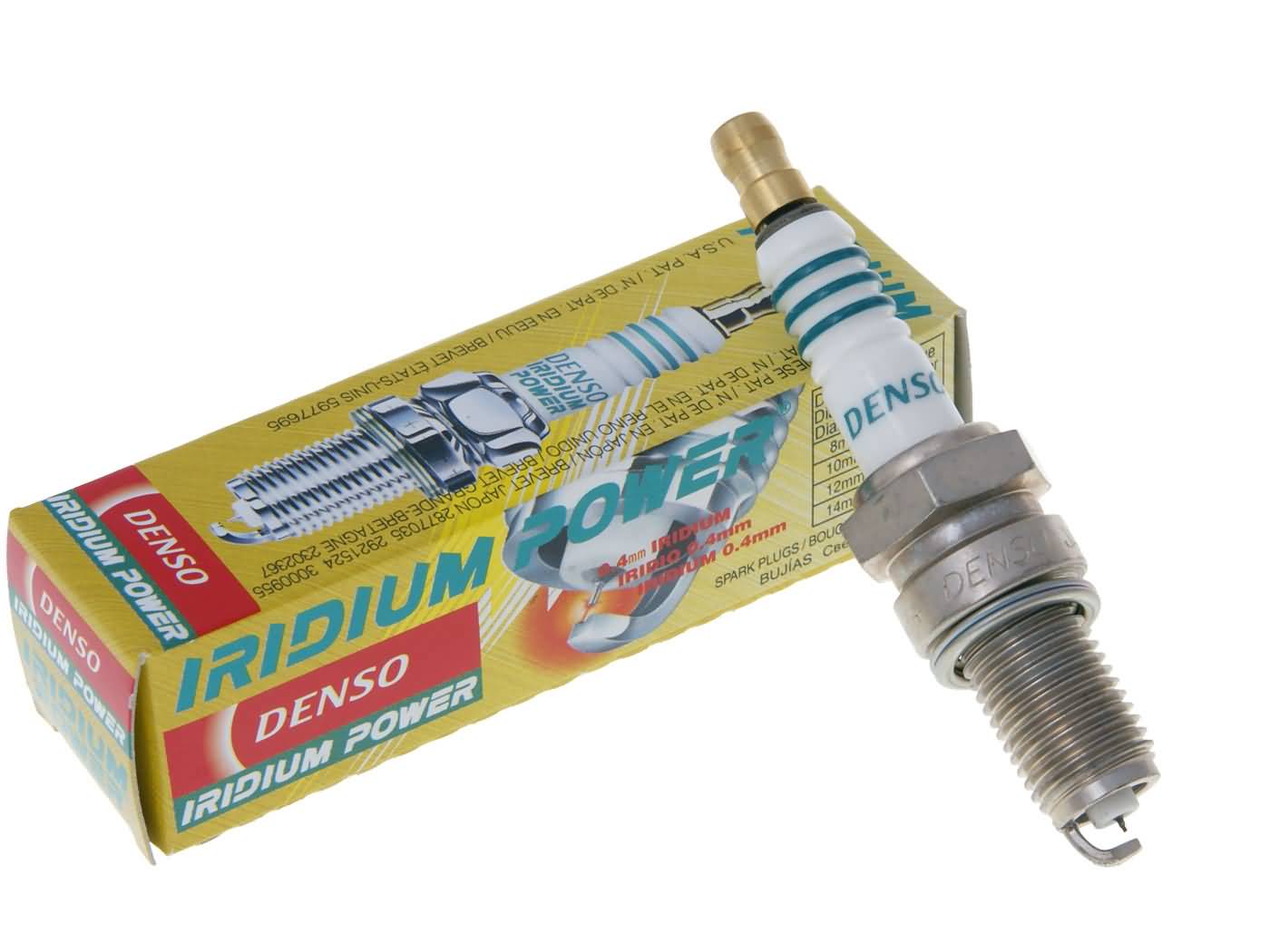 Bujie Denso IX22B Iridium Power cu conector filet pentru Kymco, Honda, CF Moto și alte modele