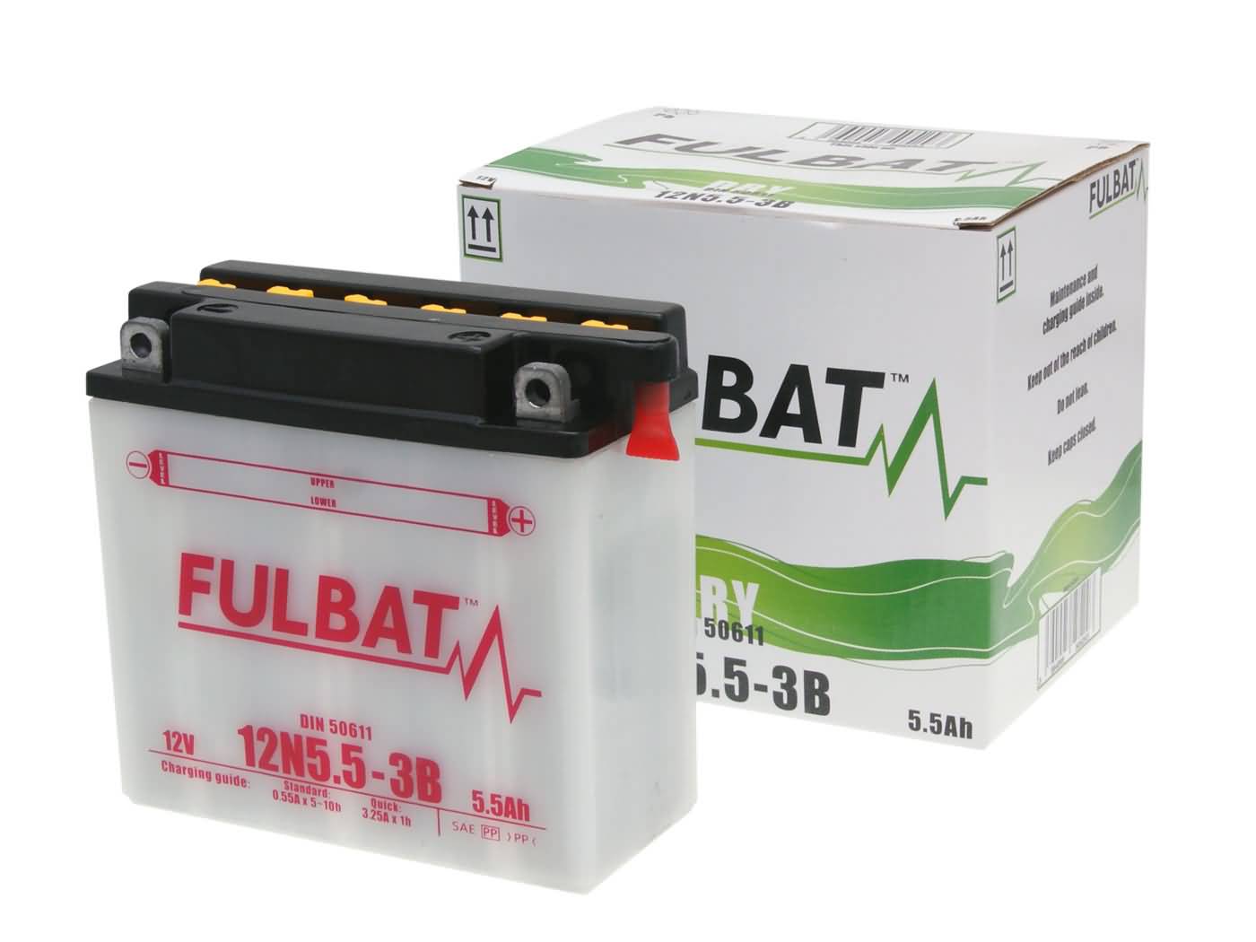 Baterie Fulbat 12N5.5-3B DRY cu pachet acid pentru Simson S51, S53, S70, S83