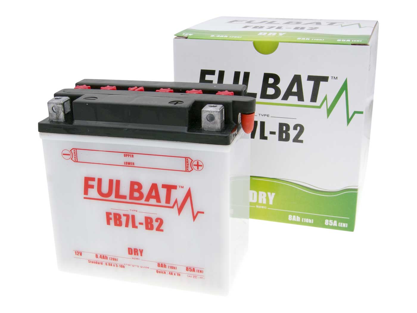 Baterie Fulbat FB7L-B2 DRY cu pachet acid pentru Yamaha Majesty 125, SR 125, Hyosung GA 125, Peugeot Elyseo și alte modele