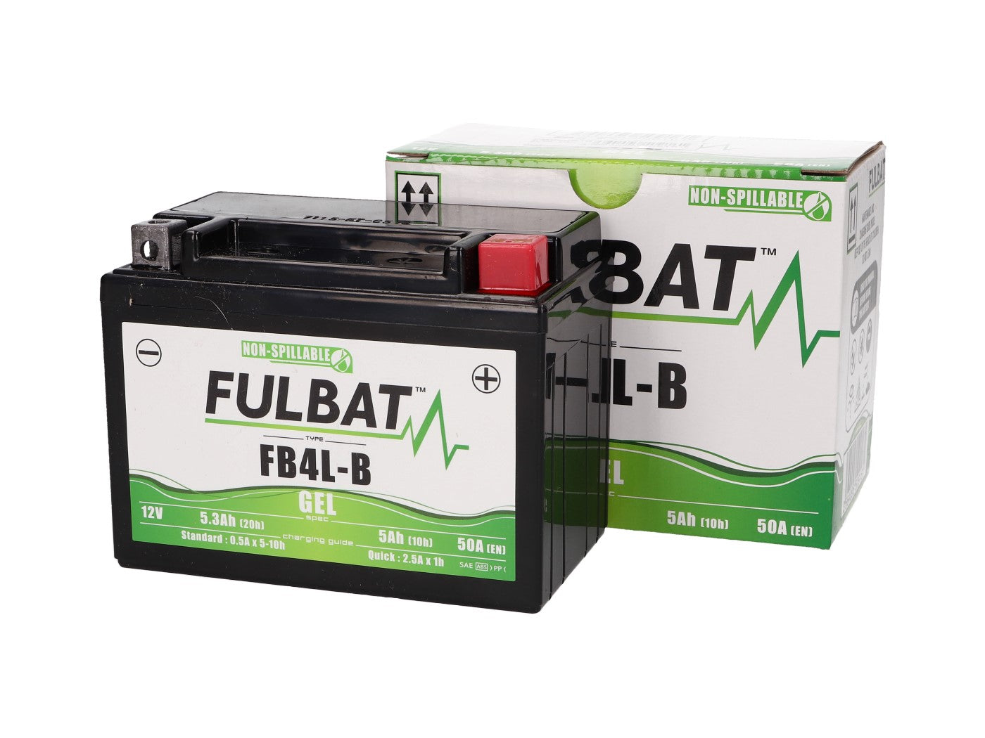 Baterie Fulbat FB4L-B GEL High Power 5Ah pentru Derbi, Aprilia, Peugeot, Piaggio, Gilera și alte mărci