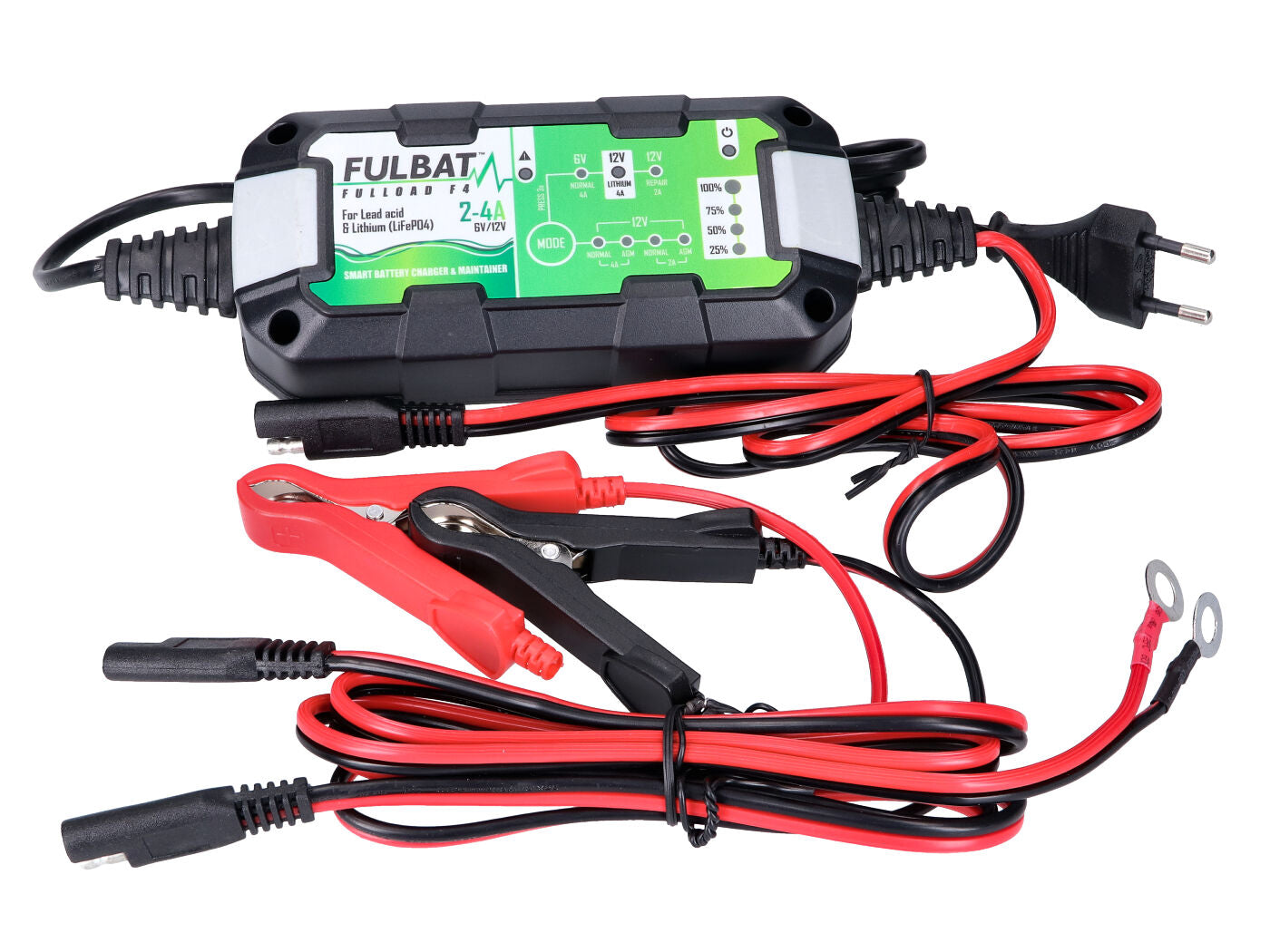 Încărcător baterie Fulbat Fulload F4 pentru 6V, 12V plumb, MF, gel, LiFePO4, 4-80Ah universal