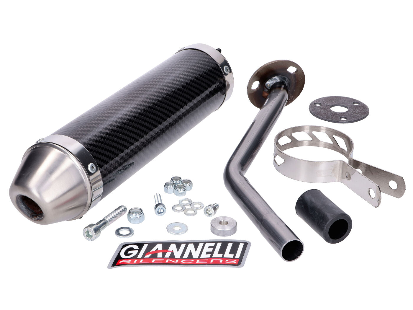 Tobă eșapament Giannelli aspect carbon pentru Rieju, Motorhispania și alte modele 50cc (AM6)