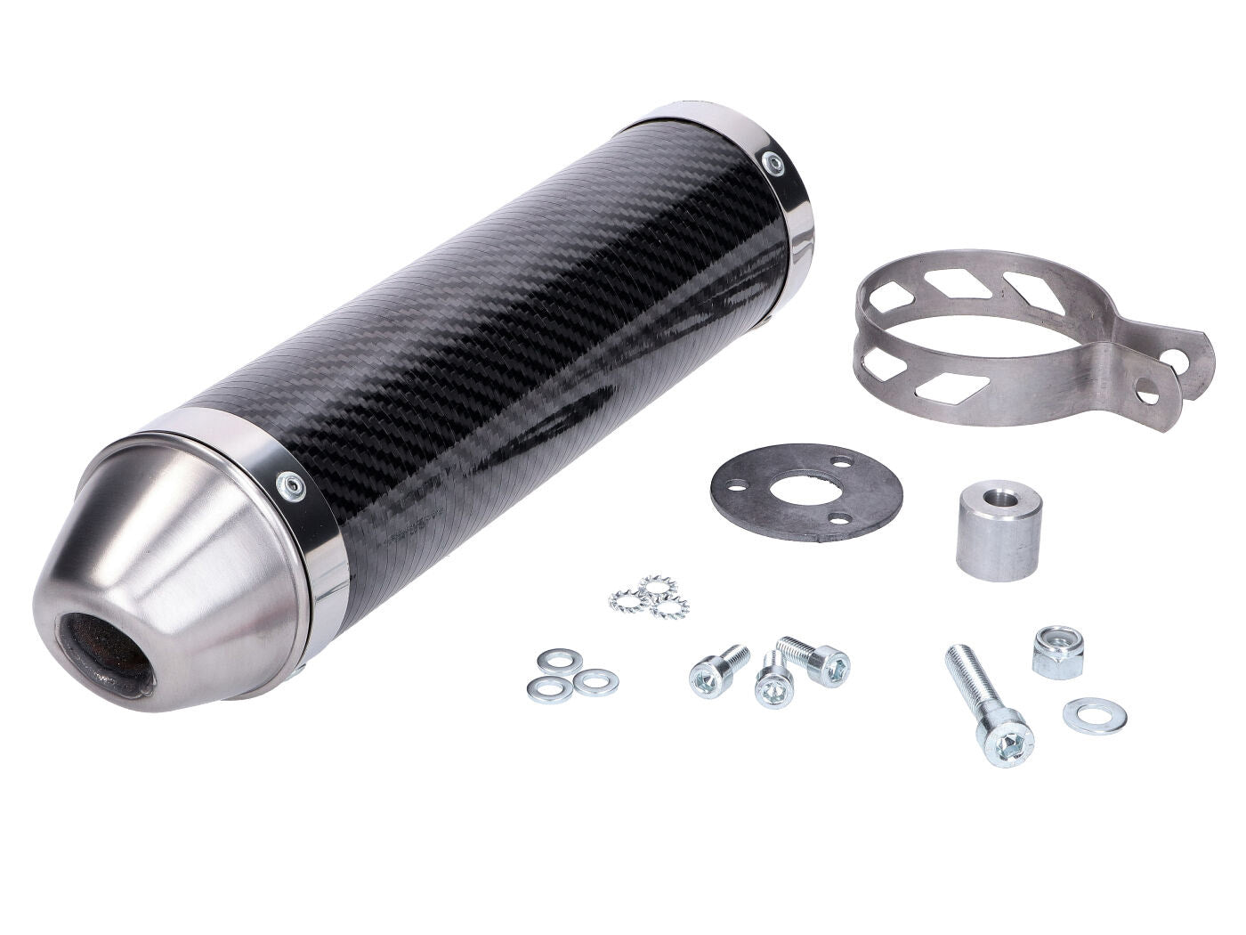 Tobă eșapament Giannelli aspect carbon pentru Derbi, Aprilia, Gilera 50cc
