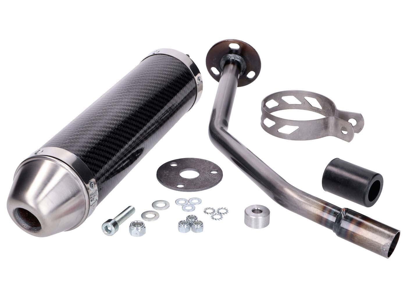 Tobă finală Giannelli aspect carbon pentru Beta RR 50, RK6 50, RR 50 Motard și alte modele