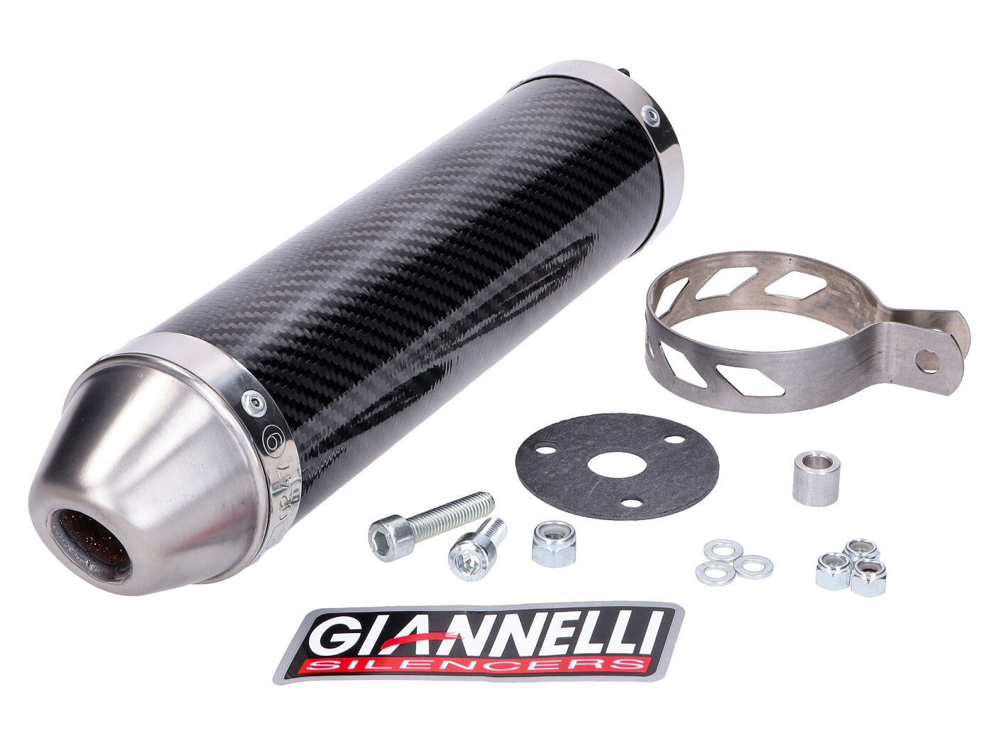 Tobă finală Giannelli aspect carbon pentru Rieju RS2/RS3, Yamaha TZR 50, Aprilia RS 50 și alte modele