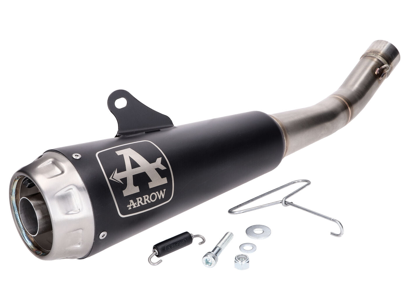 Eșapament Racing Arrow Pro-Race din oțel inoxidabil negru pentru Yamaha MT-125i, YZF-R 125 4T Euro5 2021-