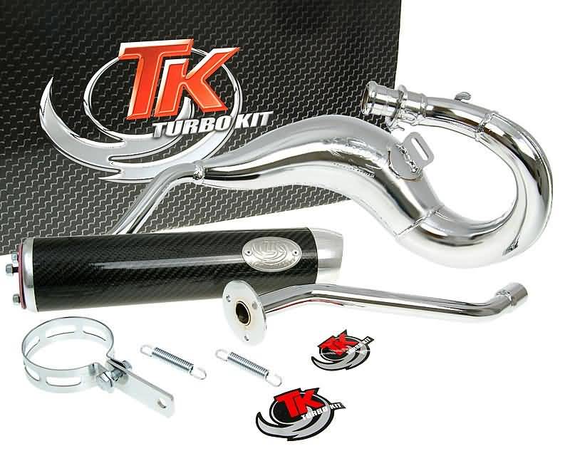 Eșapament racing Turbo Kit Bufanda RQ cromat pentru Beeline SMX 50 Black Tiger, Supercross 50, 50 SM Supermoto AM6, CPI Supercross SX 50, Supermoto SM 50