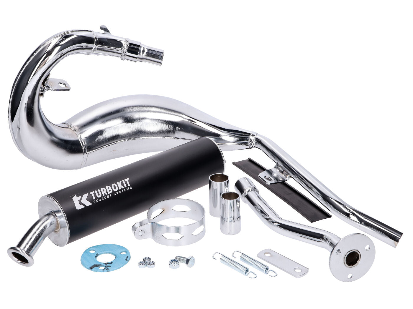 Eșapament înlocuire Turbo Kit Bufanda R cromat / aluminiu pentru Beta RR 50 Enduro, RR 50 Enduro Racing, RR 50 Enduro Sport, RR 50 Motard, RR 50 Motard Track, RR 50 Motard Sport 2021- E5
