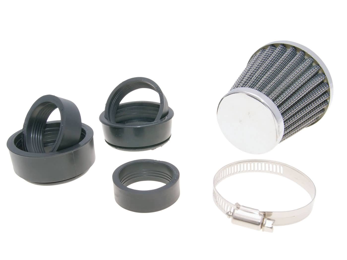 Filtru de aer sport 101 Octane Power 35-48mm conexiune carburator cromat universal