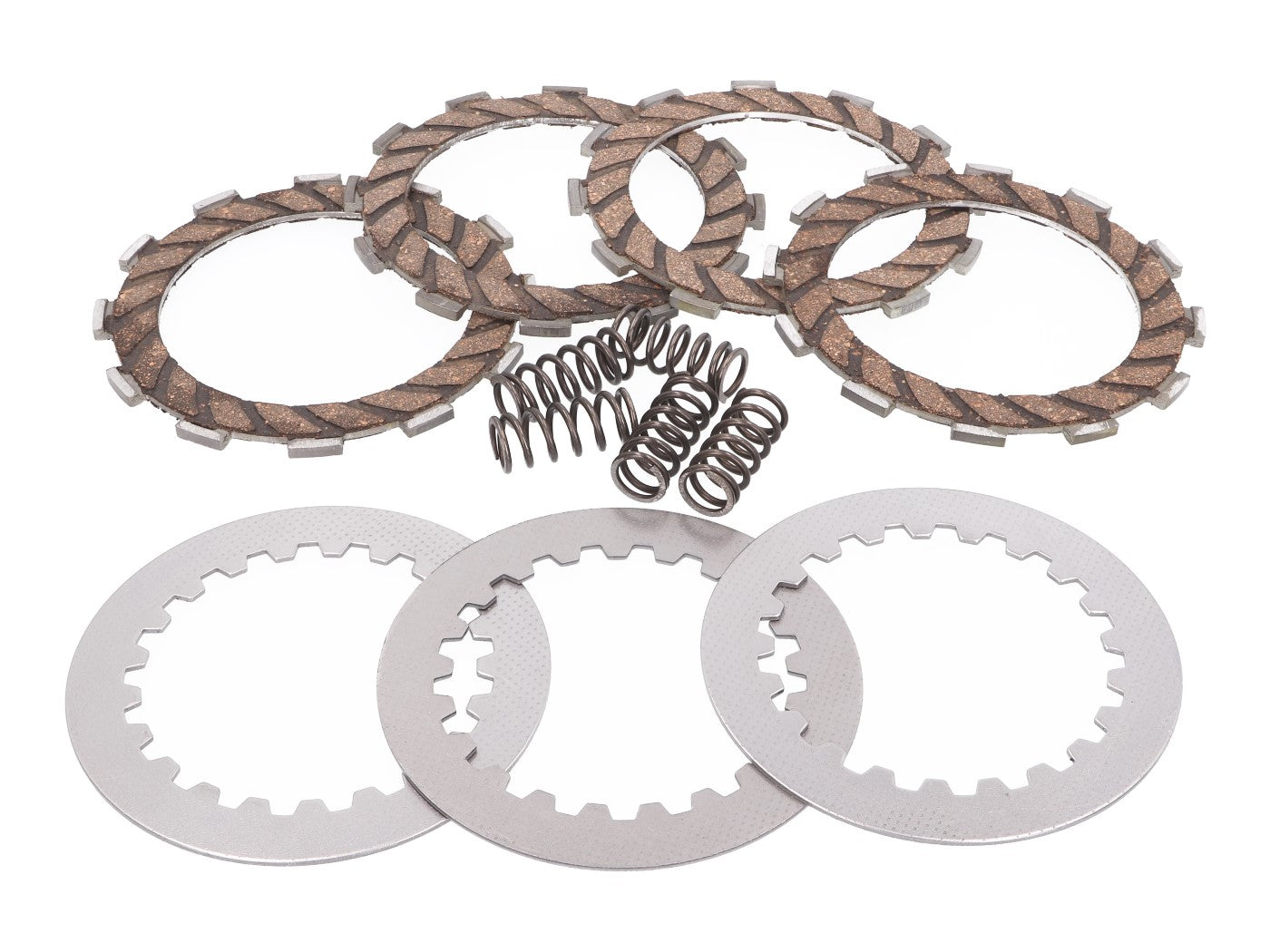 Set discuri ambreiaj 4 fricțiuni pentru Derbi, Aprilia, Gilera și alte mărci motor D50B0, EBE, EBS