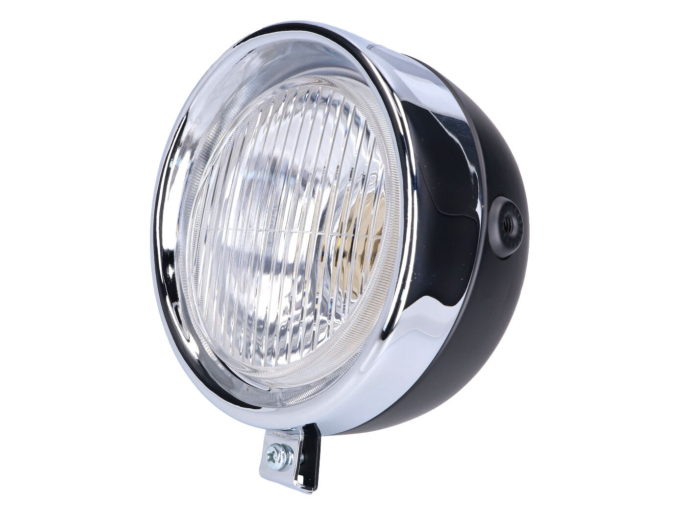 Far rotund negru Classic 101 Octane pentru Tomos, Puch, Vespa Mofa, Piaggio, MBK și alte modele