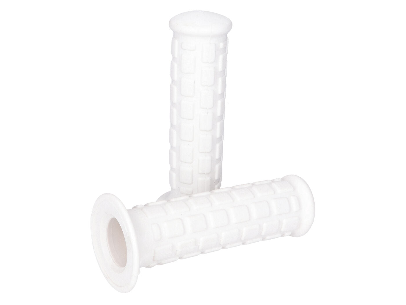 Set mansoane ghidon LUSITO scurte model bloc alb pentru moped automat universal (22, 24mm)