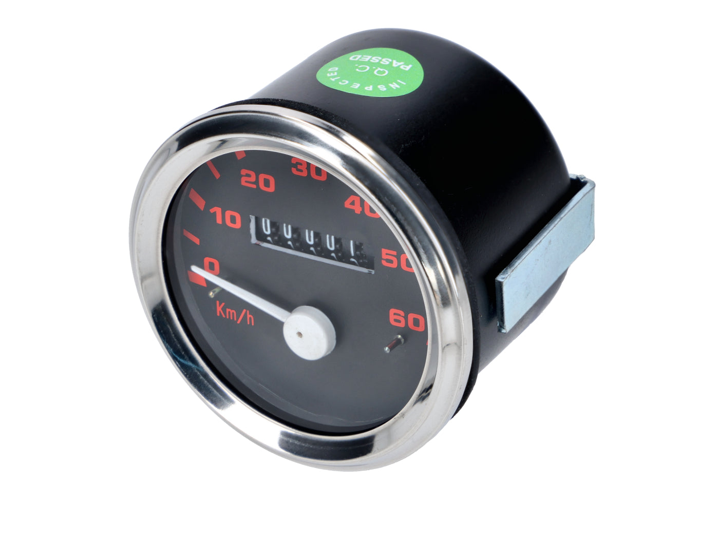 Vitezometru 101 Octane 60km/h 60mm cadran negru/roșu universal pentru moped