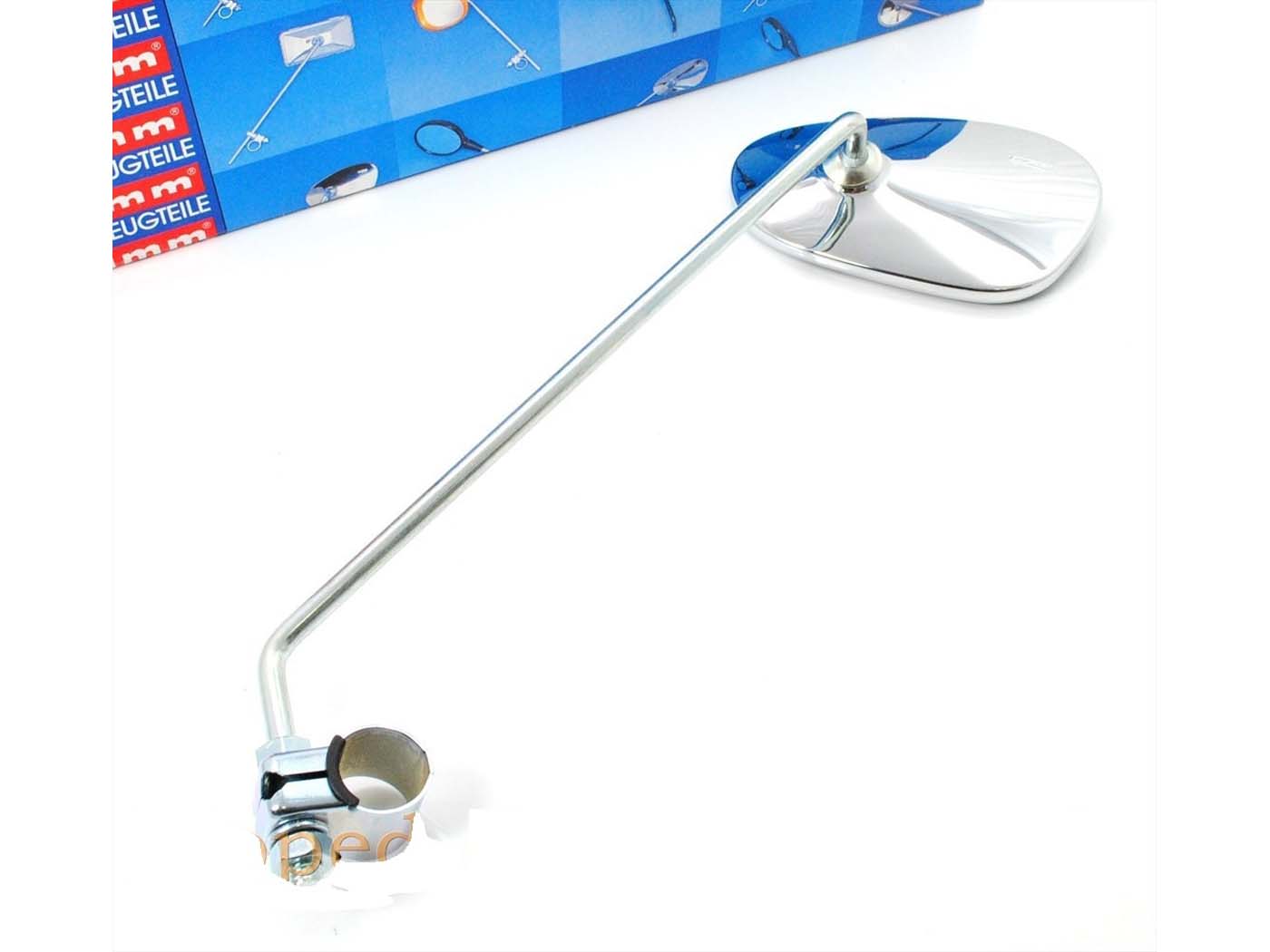 Oglindă bumm Curbată 120x75mm 265mm cu Bridă 22mm pentru Zündapp, Kreidler, Hercules, Puch și alte modele