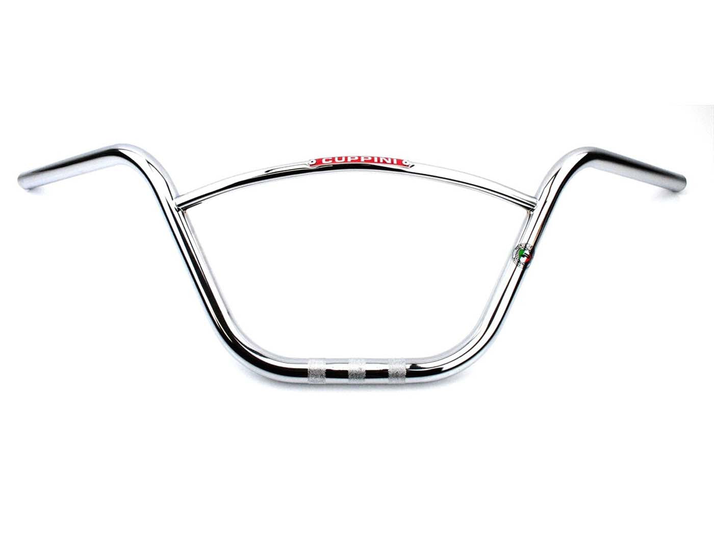Ghidon Motocicletă Cuppini Cromat cu Traversă 810mm x 220mm pentru Hercules, Kreidler, Sachs și alte modele