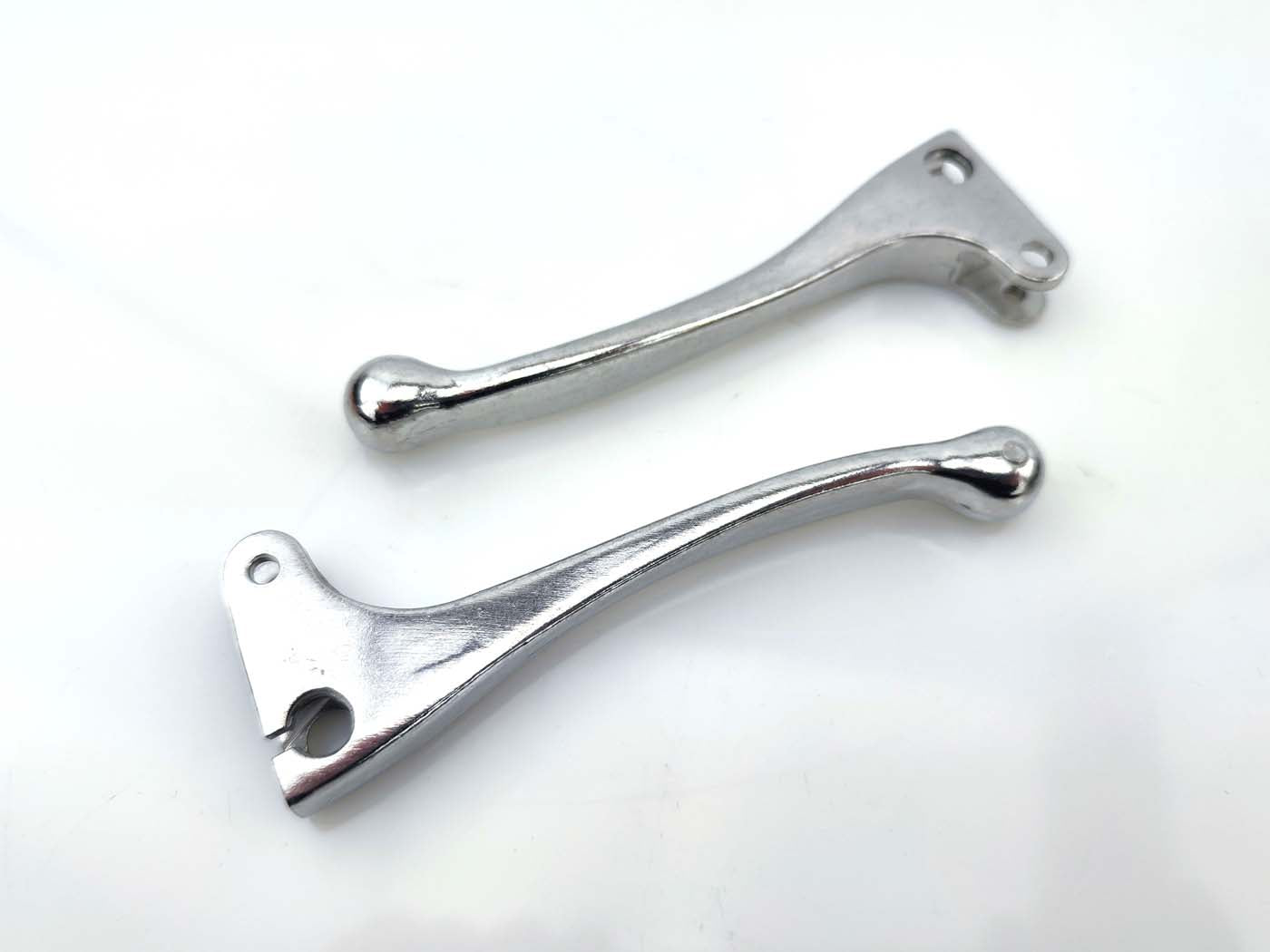 Set manete frână și ambreiaj aluminiu argintiu pentru Piaggio Ciao, Kreidler Florett, Simson, Zündapp și alte modele
