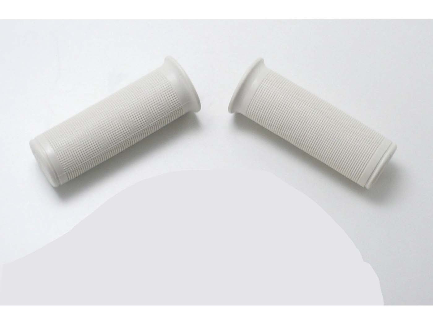 Manșon ghidon NTS Parts cauciuc alb-crem 24mm x 98mm / 32mm universal