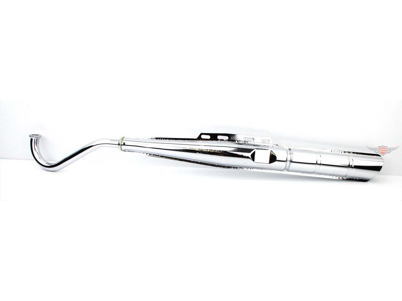 Eșapament cromat 22mm cu colector și insert amortizor pentru Kreidler, Zündapp și alte modele