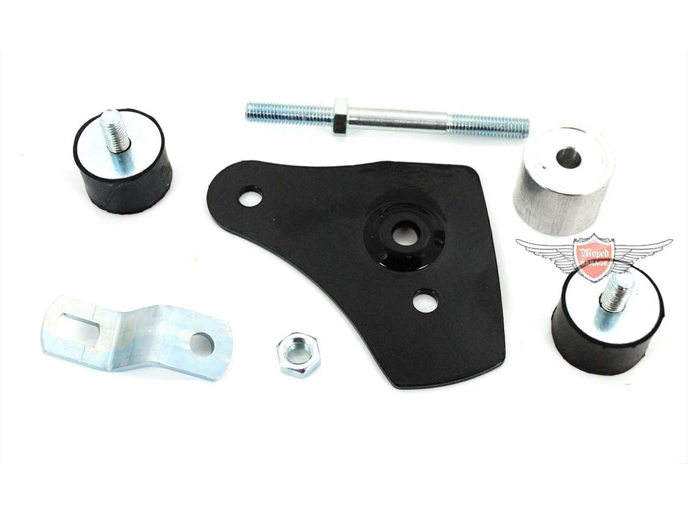 Set suporți eșapament 7 piese negru metal pentru Zündapp KS 50 Cross (517)