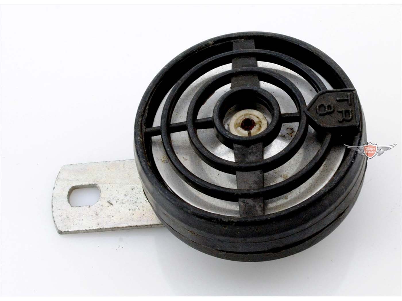 Claxon 10 Watt 6 Volți Negru pentru Kreidler MF 4, MF 2, Flory MF 12, Flory MF 13, Peugeot 103 AC și alte modele