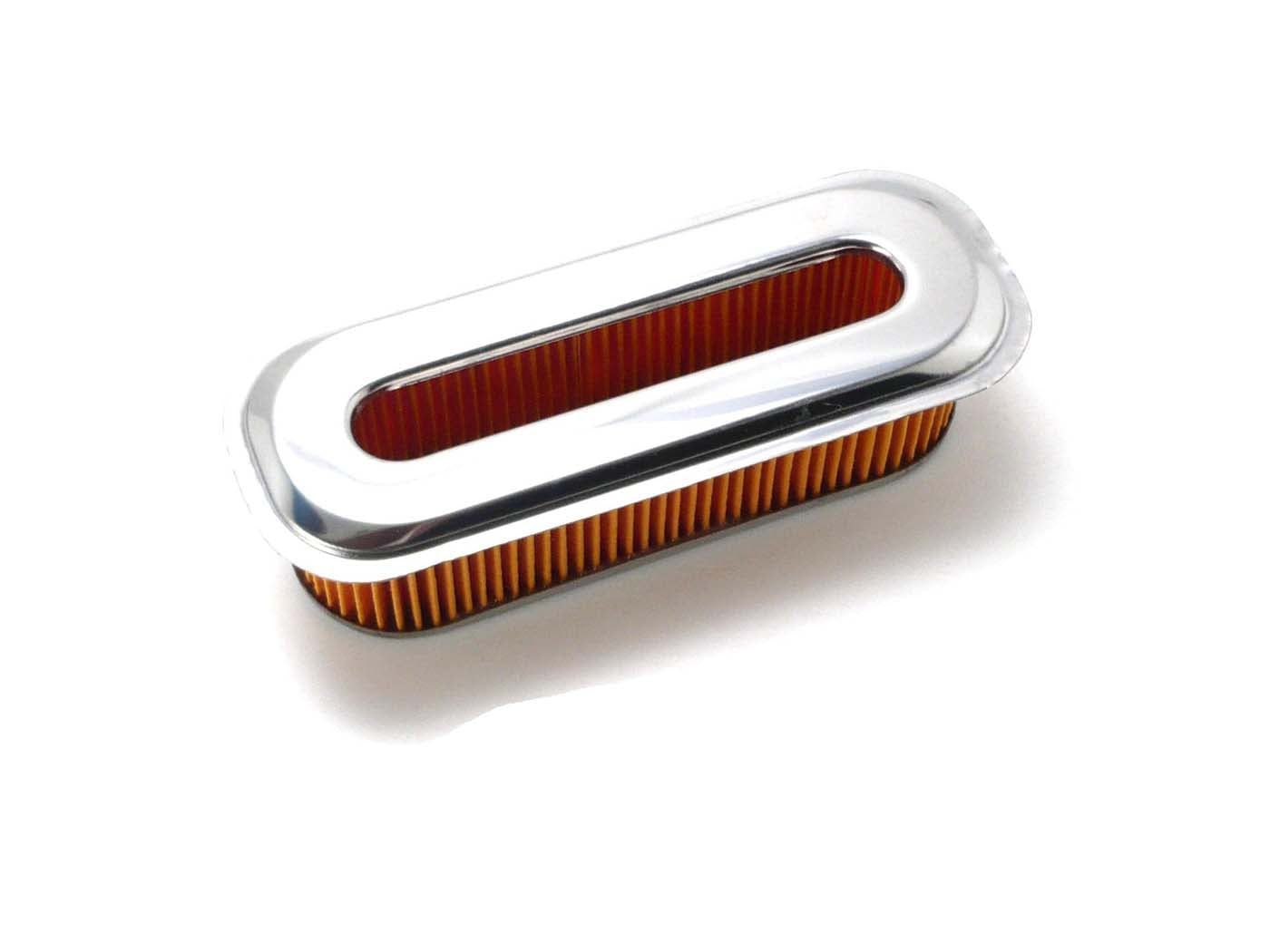 Filtru de aer dreptunghiular cromat pentru Zündapp KS 80, KS 80 Touring, KS 80 Super, SX 80, C 50 Sport și alte modele