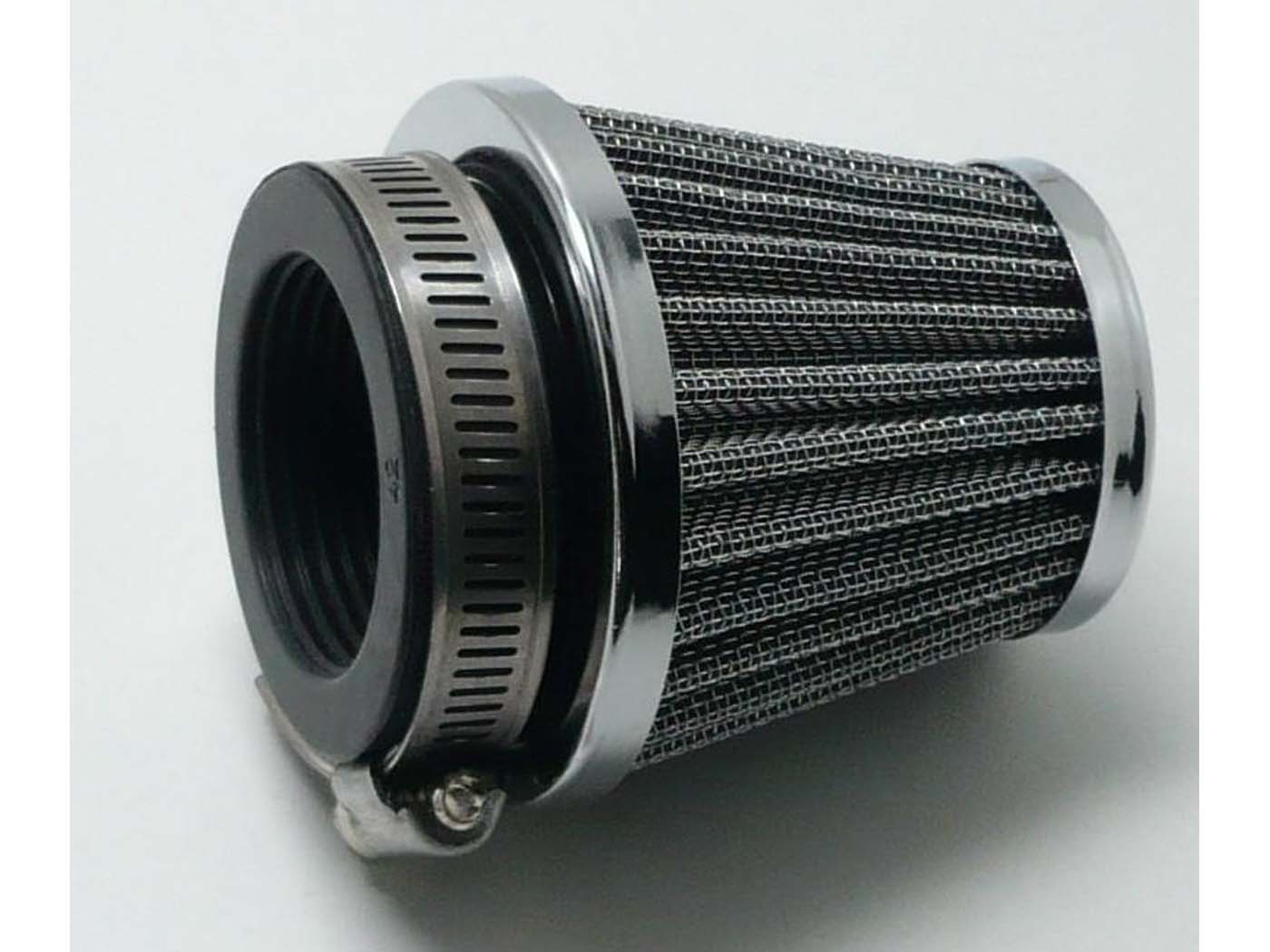 Filtru de aer tuning 48mm negru-argintiu pentru Zündapp, Hercules, Kreidler, Simson, Puch și alte modele