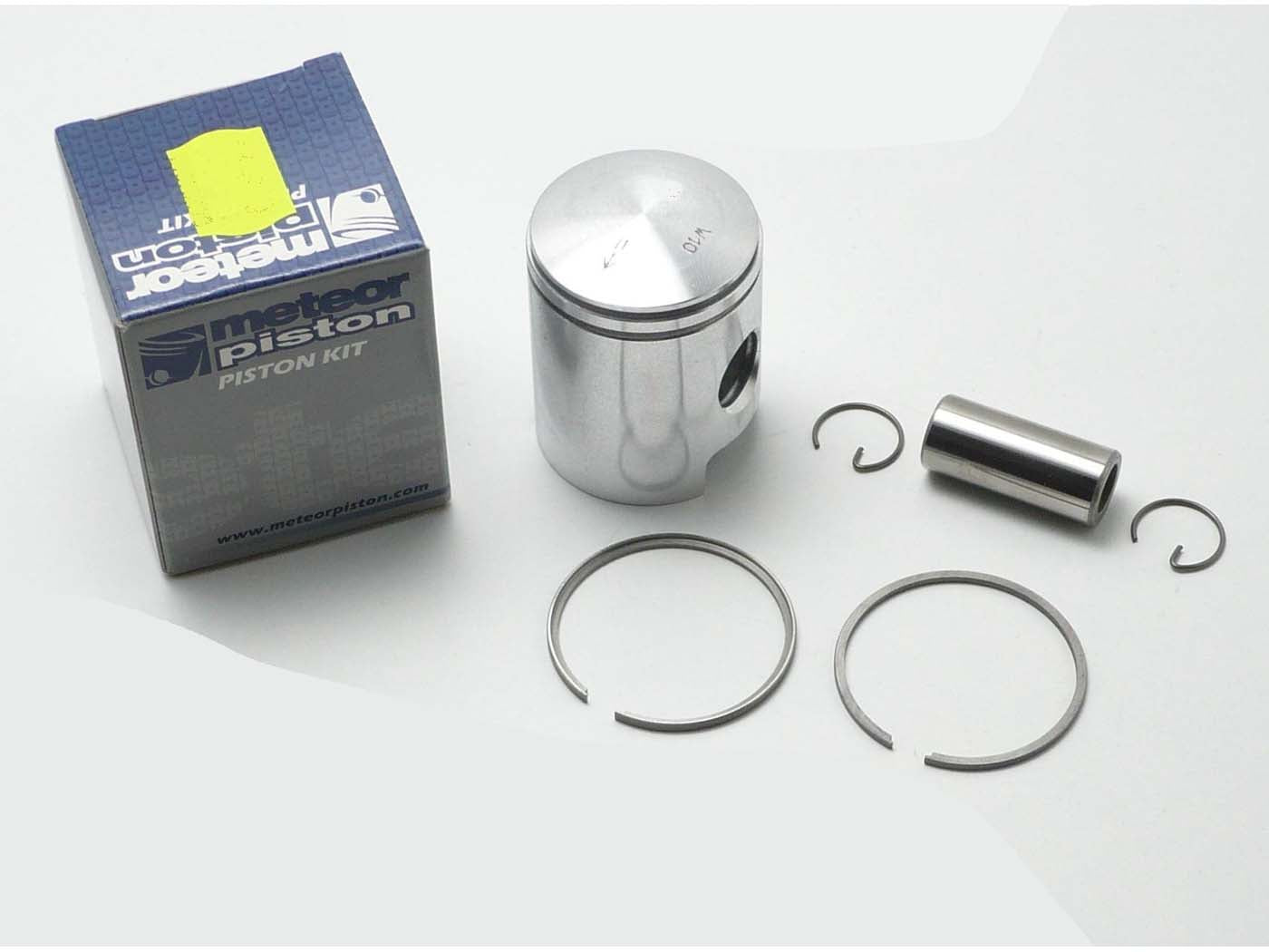Set piston Meteor aluminiu 39,95mm cu bolt 14mm și segmenți pentru Kreidler Flory, Florett și alte modele