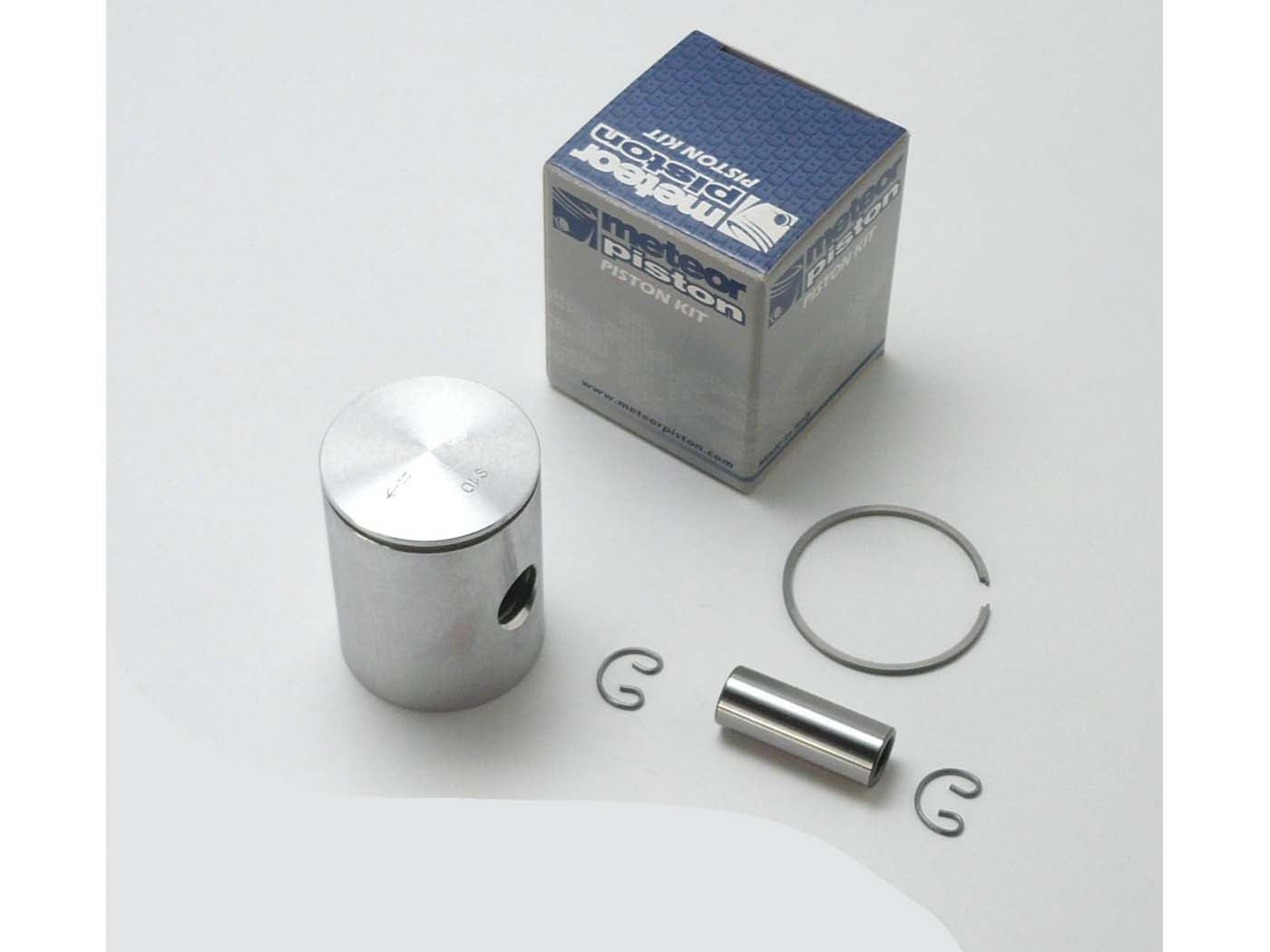 Set piston Meteor aluminiu 38,955mm cu ax, segment și siguranțe pentru Zündapp KS 50, KS 80, SX 80, R 50 și alte modele